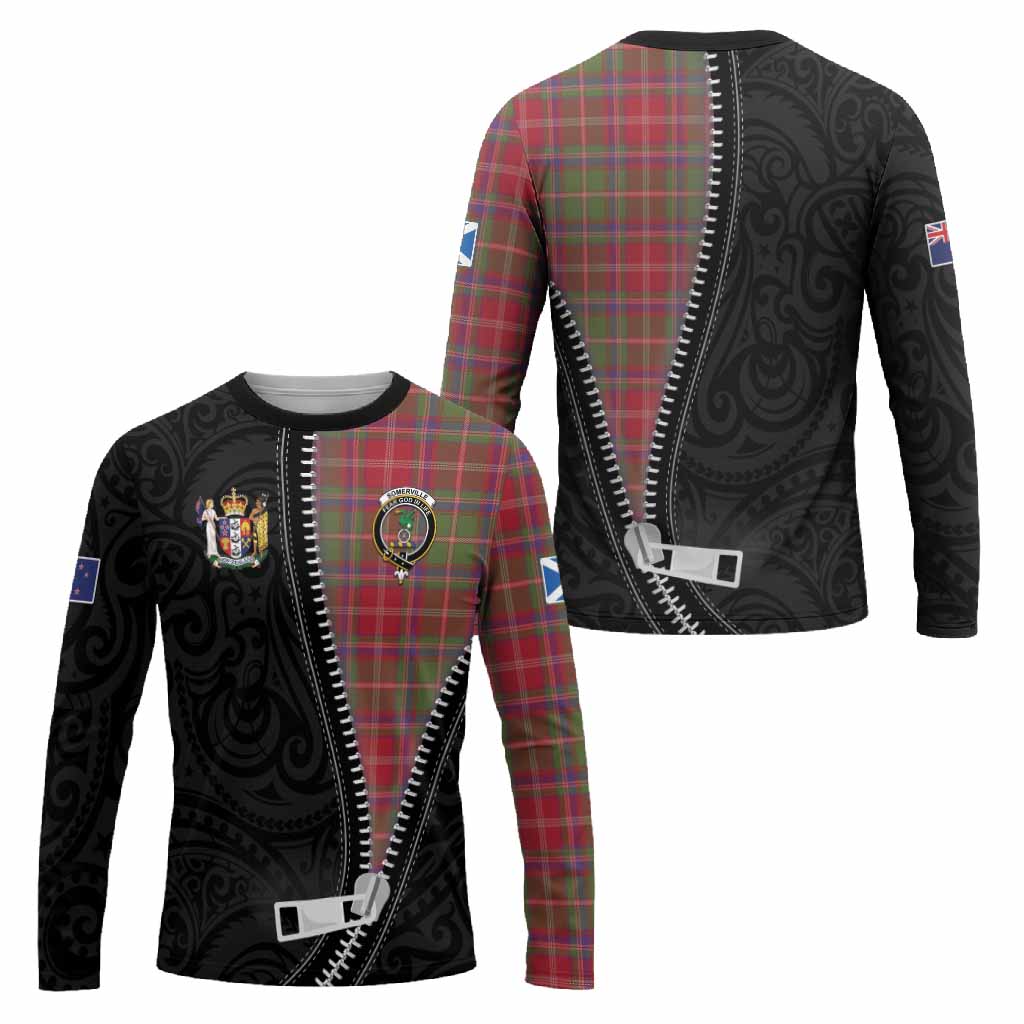Somerville Tartan Long Sleeve T-Shirt New Zealand Pattern Unique Zipper Stylized