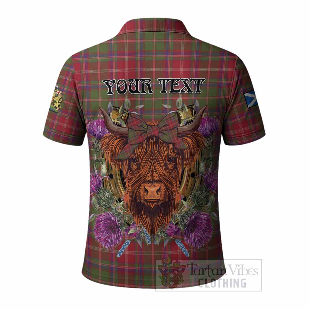 Somerville Tartan Polo Shirt Scottish Thistle Heilan Coo