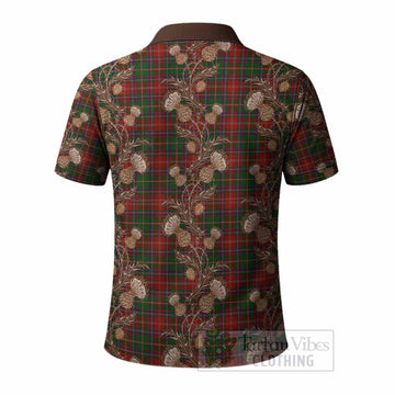 Somerville Tartan Polo Shirt Seamless Scottish Thistle Flowers