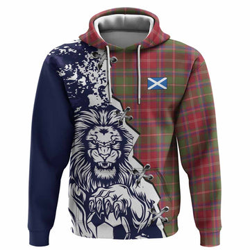 Somerville Tartan Scottish Hoodie Angry Lion With Soccer Ball Style