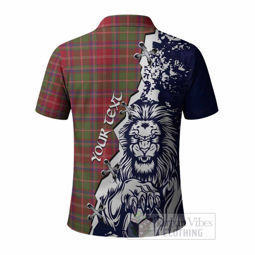 Somerville Tartan Scottish Polo Shirt Angry Lion With Soccer Ball Style