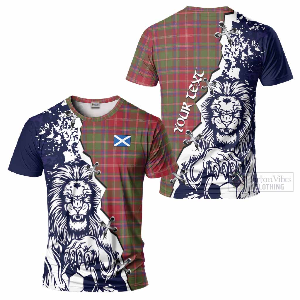 Somerville Tartan Scottish T-Shirt Angry Lion With Soccer Ball Style