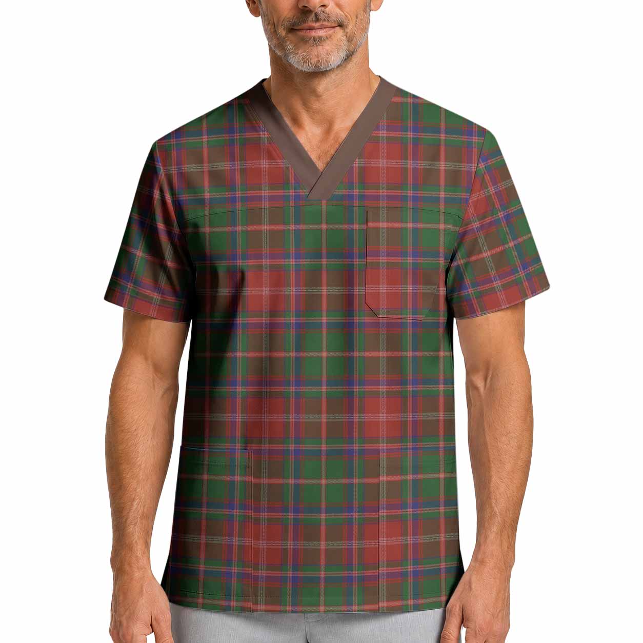 Somerville Tartan Scrub Top XL - Tartan Vibes Clothing