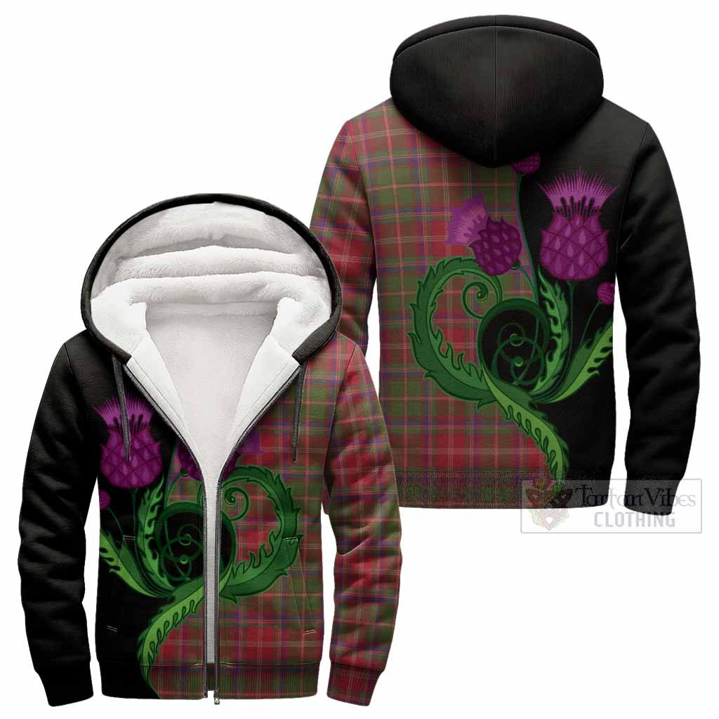 Somerville Tartan Sherpa Hoodie Traditional Scottish Thistle