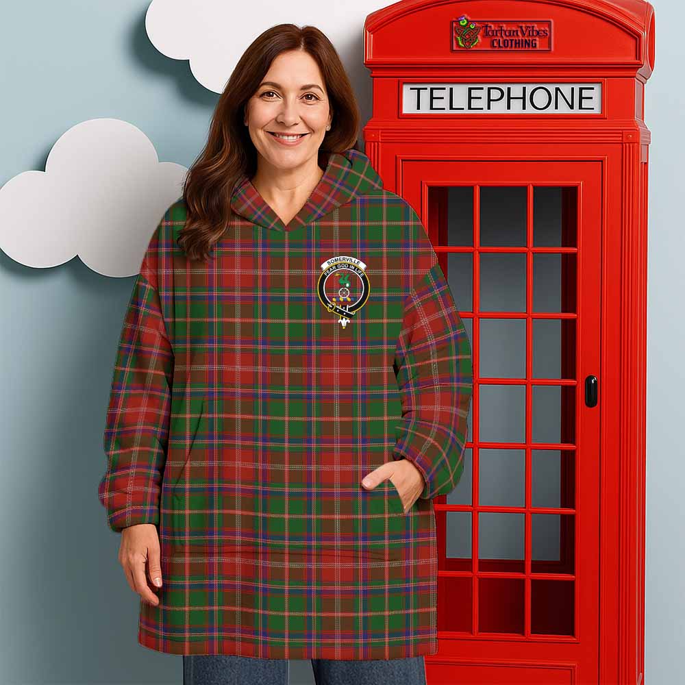 Somerville Tartan Wearable Blanket with Family Crest - Tartan Vibes Clothing