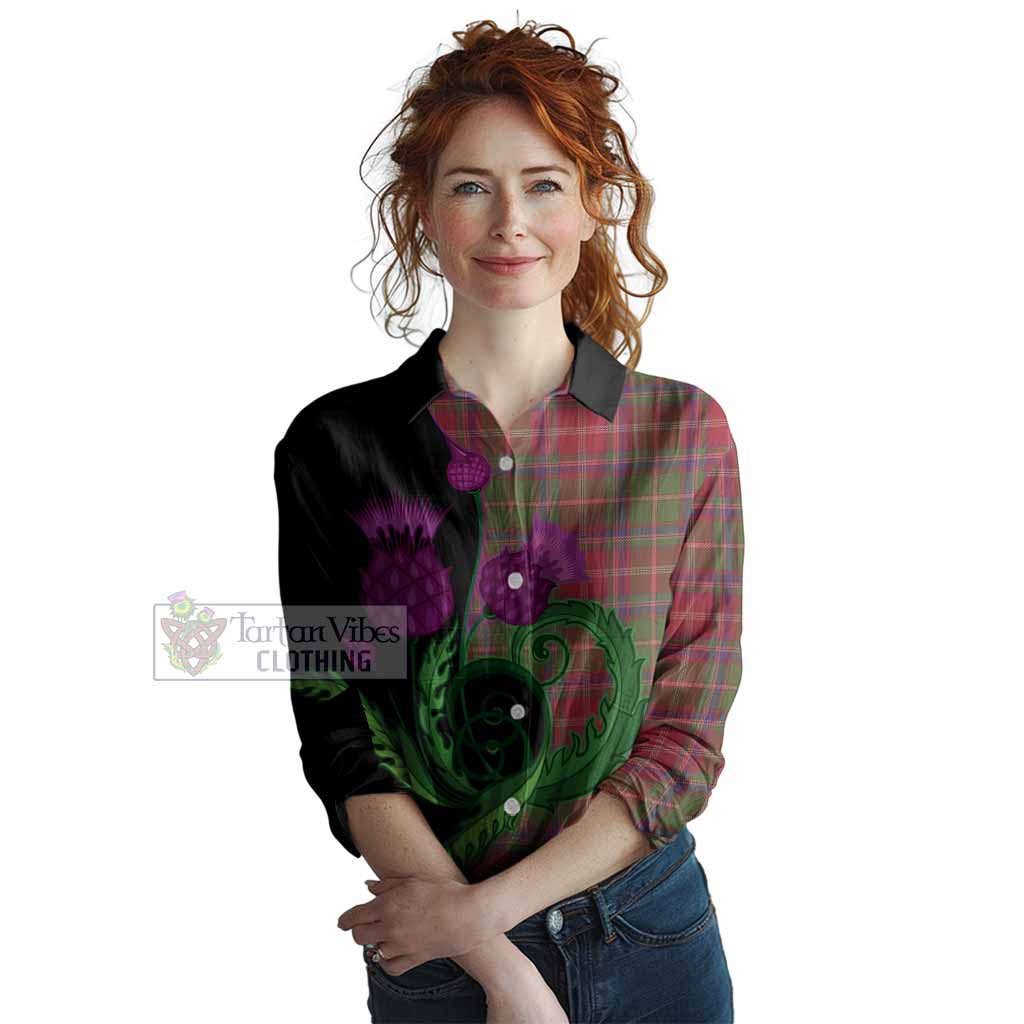 Somerville Tartan Women Casual Shirt Traditional Scottish Thistle