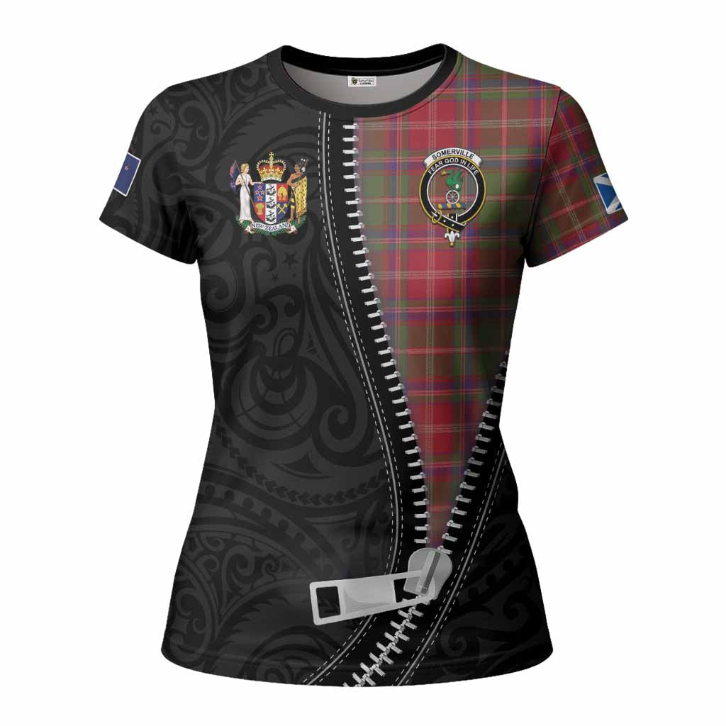 Somerville Tartan Women T shirt New Zealand Pattern Unique Zipper Stylized