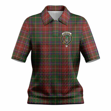 Somerville Tartan Women’s Polo Sweater Top with Family Crest