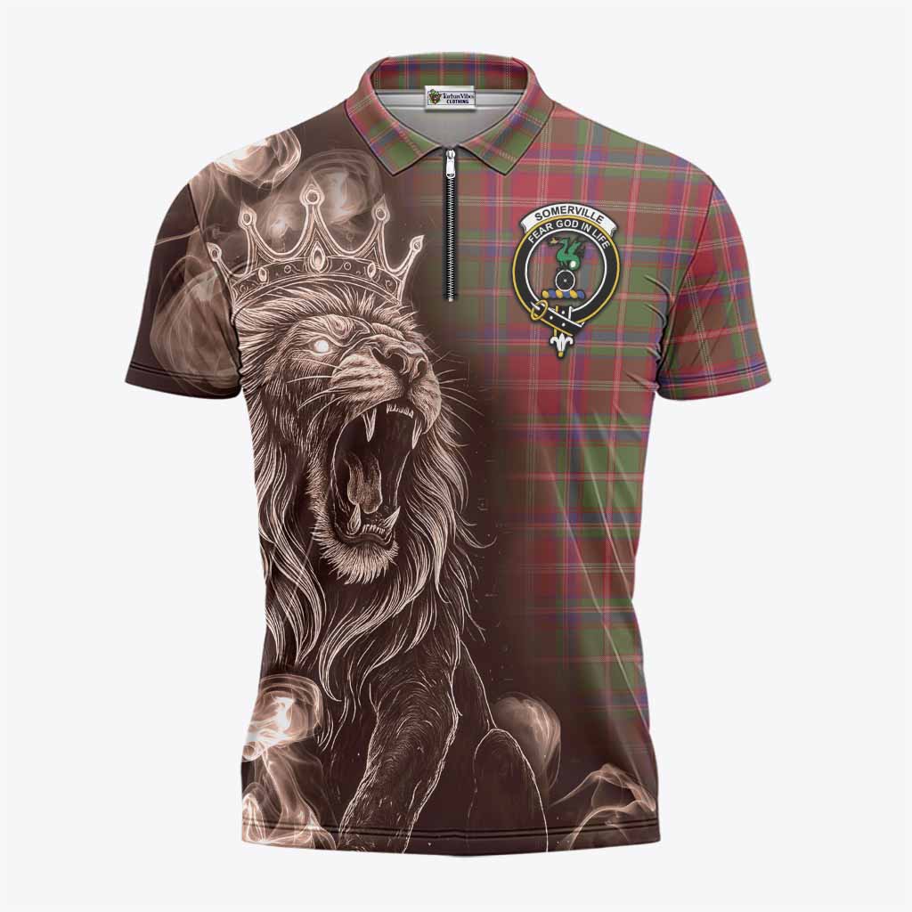 Somerville Tartan Zipper Polo Shirt Roaring Lion Heritage