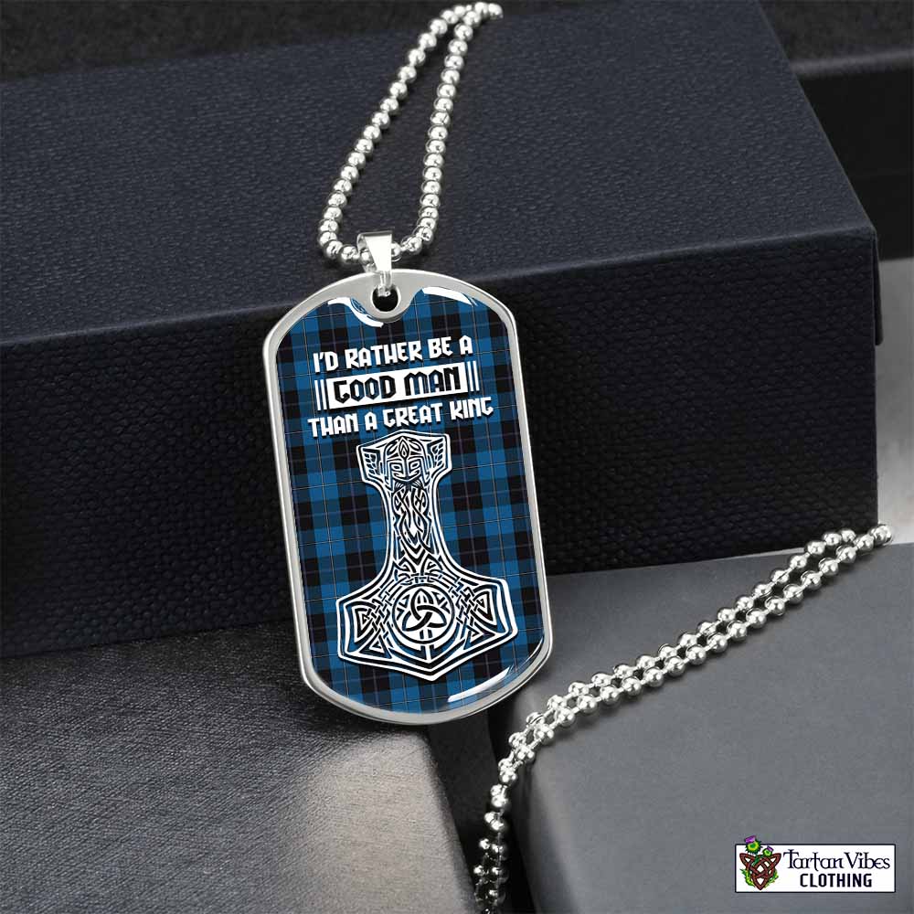 Sorbie Tartan Dog Tag Necklace Viking Mjolnir Style Silver No - Tartan Vibes Clothing