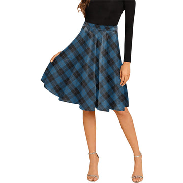 Sorbie Tartan Melete Pleated Midi Skirt Cross Style