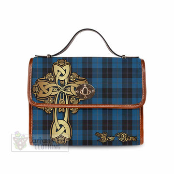 Tartan Vibes Clothing Sorbie Tartan Waterproof Canvas Bag Golden Thistle Celtic Cross Style