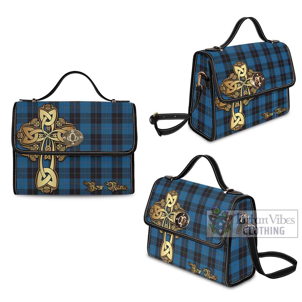 Tartan Vibes Clothing Sorbie Tartan Waterproof Canvas Bag Golden Thistle Celtic Cross Style