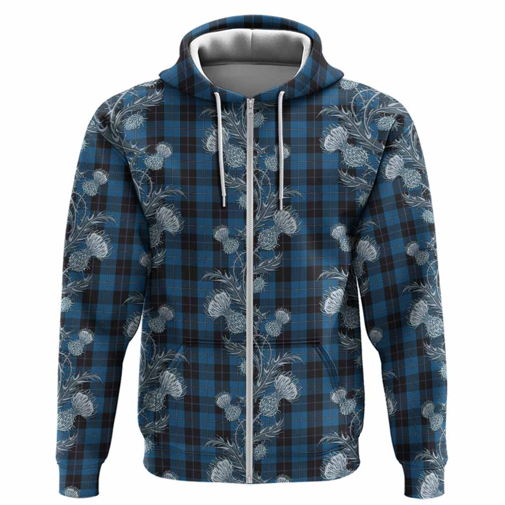 Sorbie Tartan Hoodie Seamless Scottish Thistle Flowers