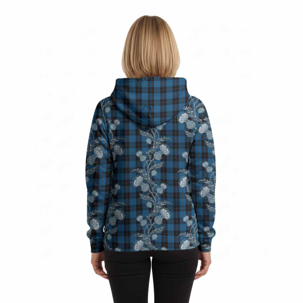 Sorbie Tartan Hoodie Seamless Scottish Thistle Flowers