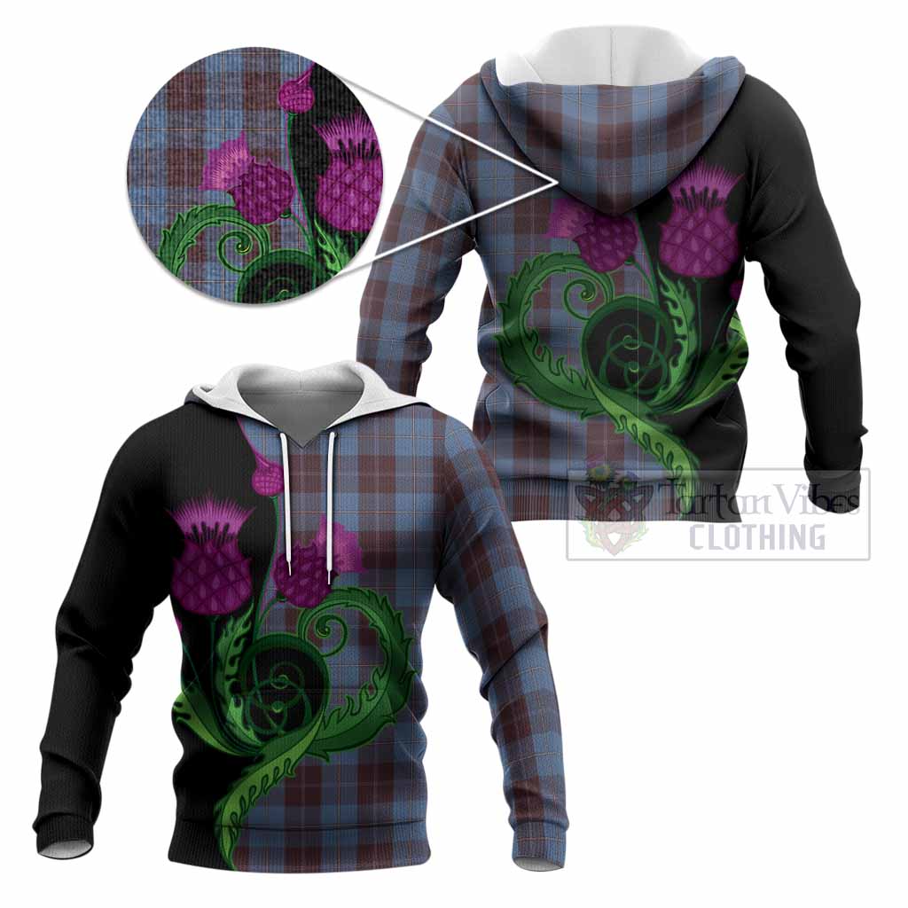 Sorbie Tartan Knitted Hoodie Traditional Scottish Thistle