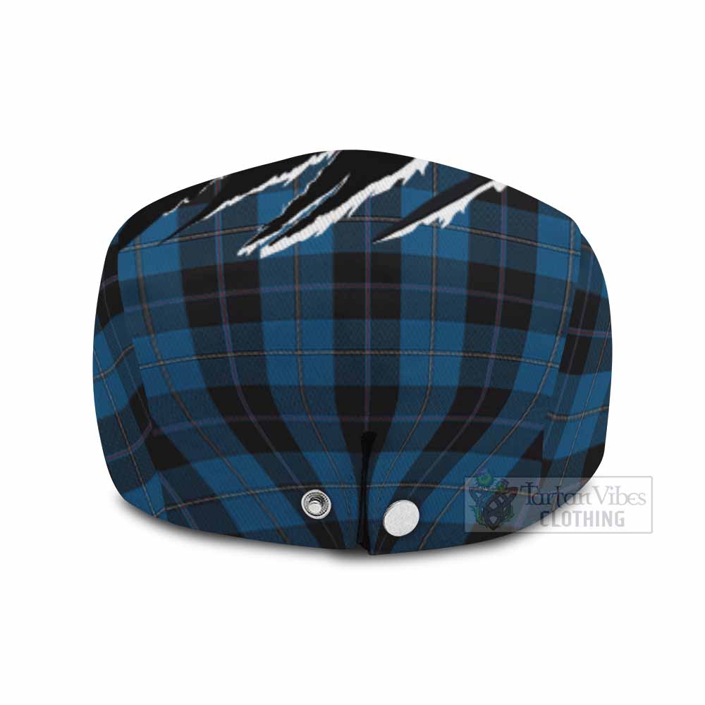 Sorbie Tartan Loch Ness Monster Flat Cap, Jeff Cap Celtic Knot Nessie Art