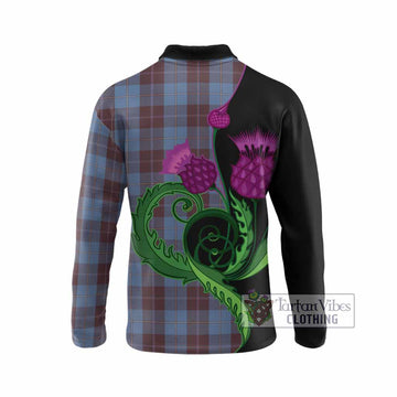 Sorbie Tartan Long Sleeve Polo Shirt Traditional Scottish Thistle