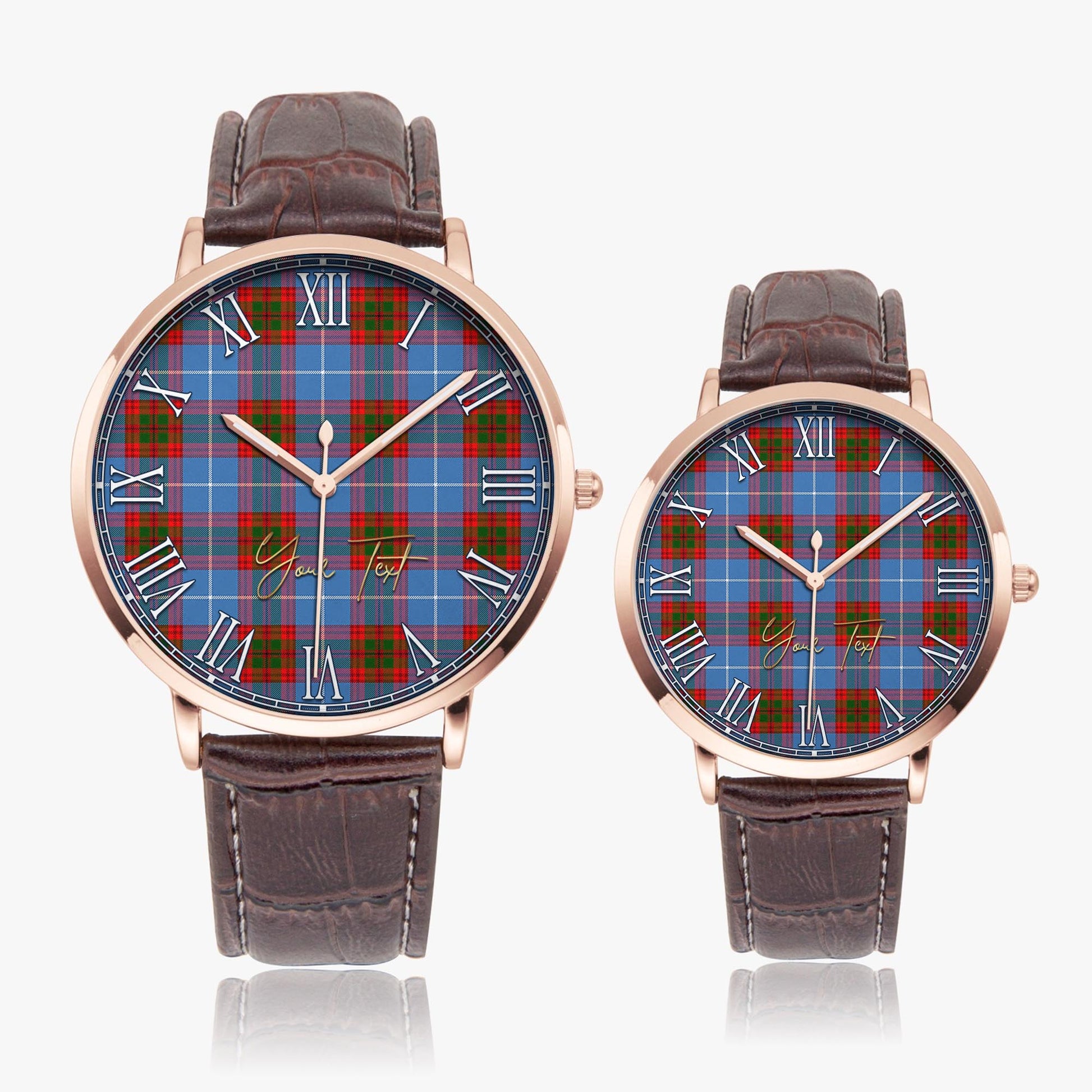 Spalding Tartan Personalized Your Text Leather Trap Quartz Watch - Tartan Vibes Clothing