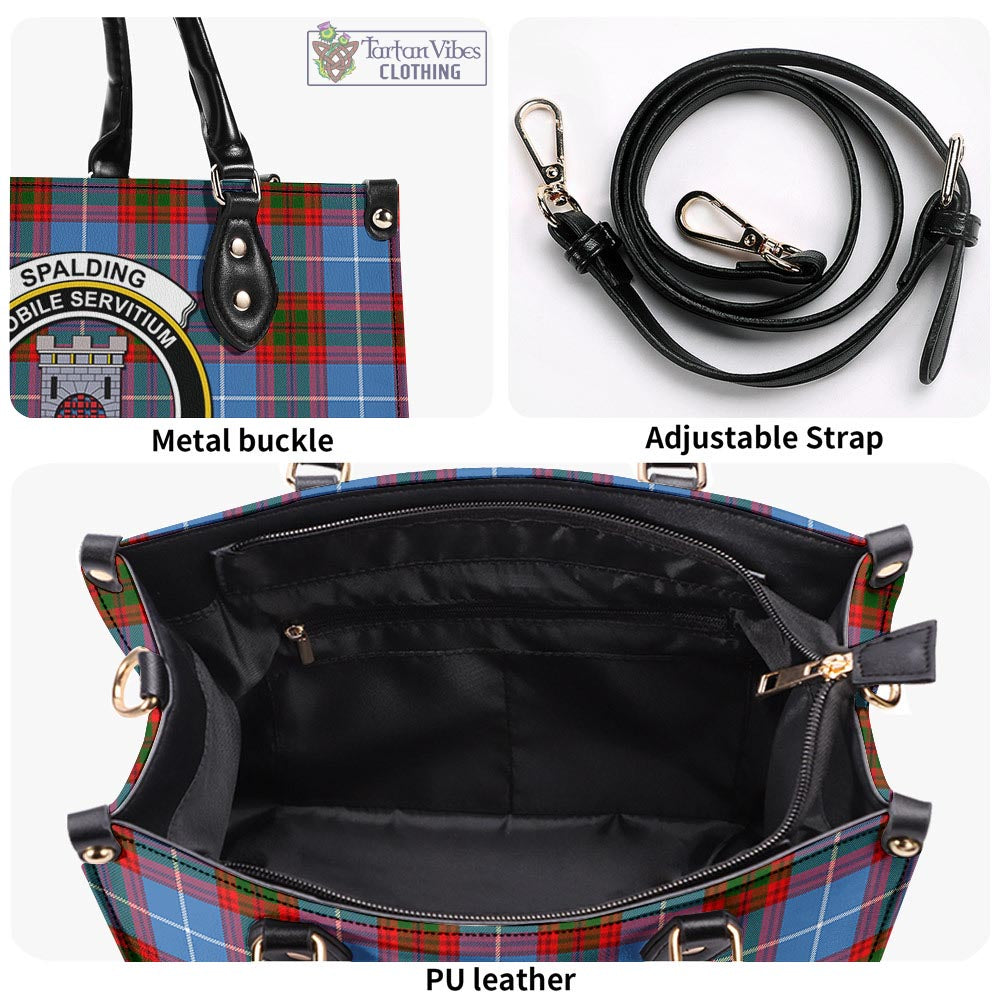 Spalding Tartan Luxury Leather Handbags with Family Crest - Tartan Vibes Clothing