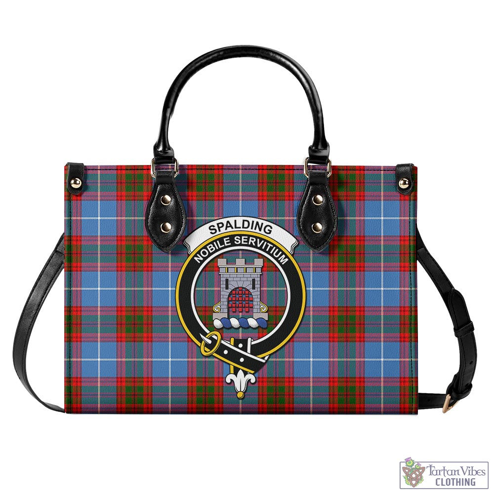 Spalding Tartan Luxury Leather Handbags with Family Crest - Tartan Vibes Clothing