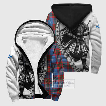 Spalding Tartan Clan Crest Sherpa Hoodie with Highlander Warrior Celtic Style Unisex S - Tartan Vibes Clothing