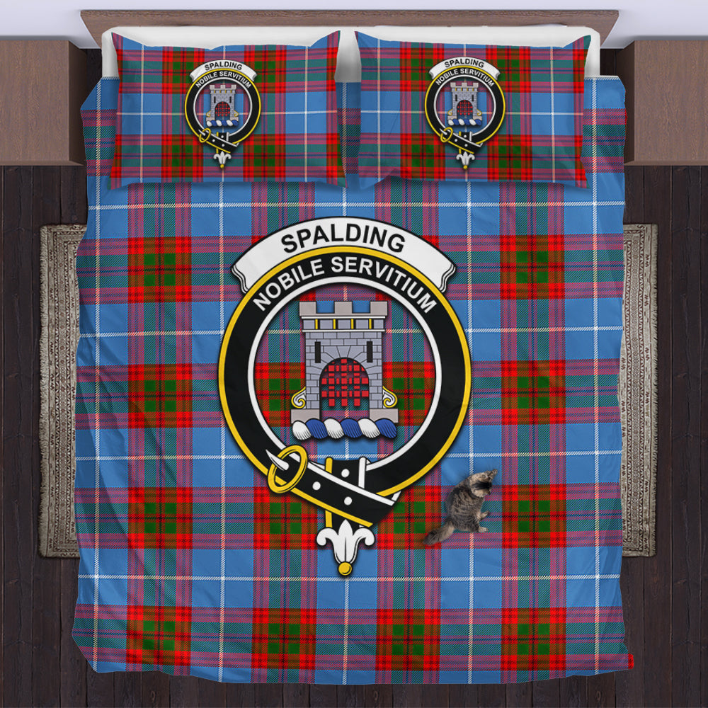 Spalding Tartan Bedding Set with Family Crest US Bedding Set - Tartan Vibes Clothing