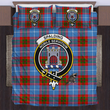 Spalding Tartan Bedding Set with Family Crest US Bedding Set - Tartan Vibes Clothing