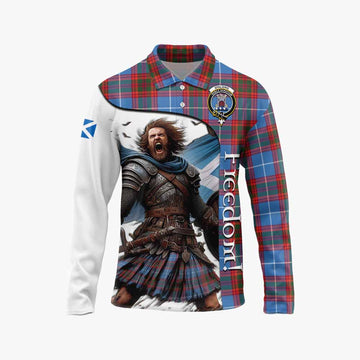 Spalding Crest Tartan Long Sleeve Polo Shirt Inspired by the Freedom of Scottish Warrior Unisex - Tartan Vibes Clothing