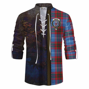 Spalding Tartan Family Crest Ghillie Kilt Shirt Alba Gu Brath Be Brave Lion Ancient Style Men - Tartan Vibes Clothing