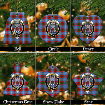 Spalding Tartan Christmas Ceramic Ornaments with Family Crest
