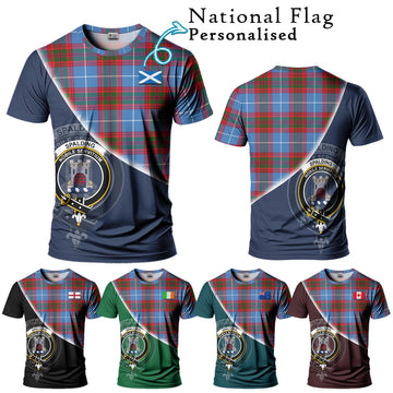 Spalding Tartan T-Shirt with Personalised National Flag and Family Crest Half Style Kid's Shirt - Tartan Vibes Clothing