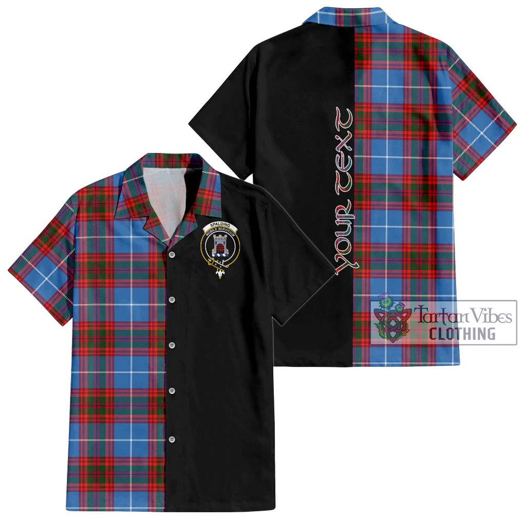 Spalding Tartan Hawaiian Shirt with Family Crest and Half Of Me Style Kid - Tartan Vibes Clothing