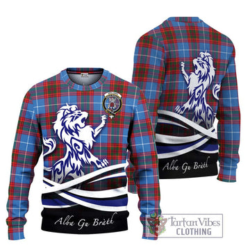 Spalding Tartan Ugly Sweater with Alba Gu Brath Regal Lion Emblem Unisex - Tartan Vibes Clothing