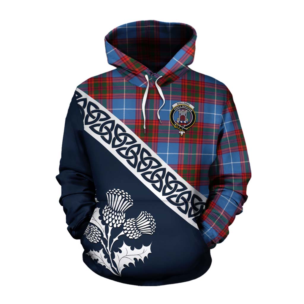 Spalding Tartan Cotton Hoodie Featuring Thistle and Scotland Map Pullover Hoodie XS - Tartan Vibes Clothing