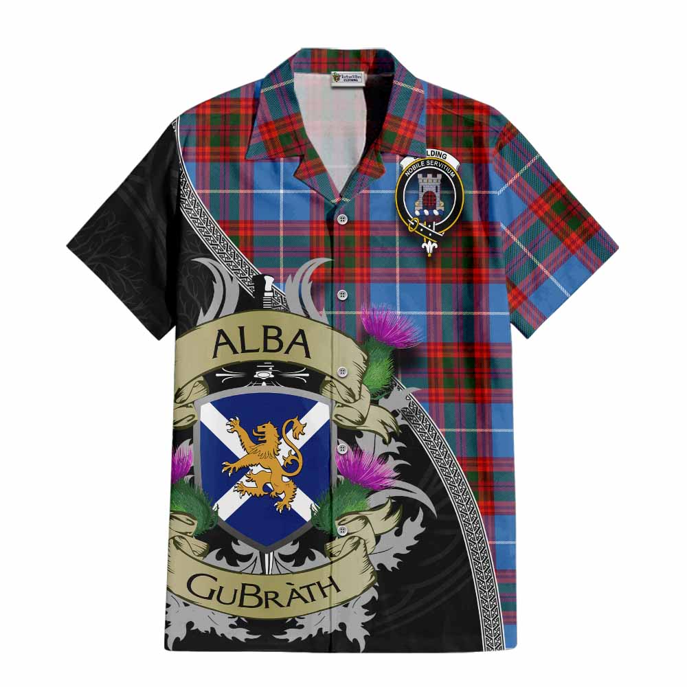 Spalding Tartan Family Crest Hawaiian Shirt Lion Rampant Royal Thistle Shield Celtic Inspired Kid - Tartan Vibes Clothing