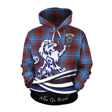 Spalding Tartan Cotton Hoodie with Alba Gu Brath Regal Lion Emblem Pullover Hoodie XS - Tartan Vibes Clothing