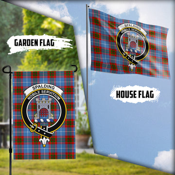 Spalding Tartan Flag with Family Crest