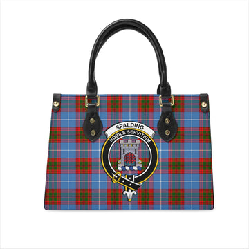 Spalding Tartan Leather Bag with Family Crest