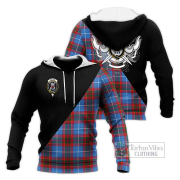 Spalding Tartan Knitted Hoodie with Family Crest and Military Logo Style Unisex Knitted Pullover Hoodie - Tartan Vibes Clothing