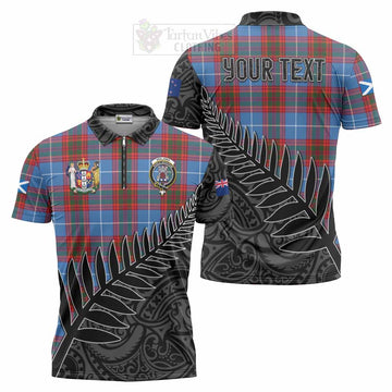 Spalding Crest Tartan Zipper Polo Shirt with New Zealand Silver Fern Half Style Unisex - Tartan Vibes Clothing