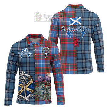 Spalding Tartan Long Sleeve Polo Shirt Happy St. Andrew's Day Half Tartan Style Unisex - Tartan Vibes Clothing