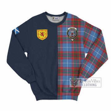 Spalding Tartan Sweatshirt Alba with Scottish Lion Royal Arm Half Style Unisex - Tartan Vibes Clothing