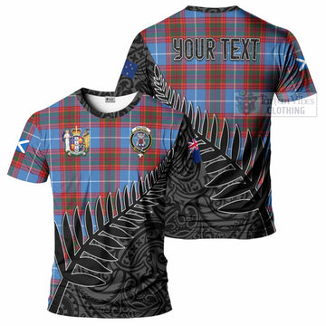 Tartan Vibes Clothing Spalding Crest Tartan T-Shirt with New Zealand Silver Fern Half Style