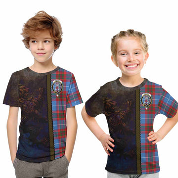 Spalding Tartan Family Crest Kid T-Shirt Alba Gu Brath Be Brave Lion Ancient Style Youth XL Size14 - Tartan Vibes Clothing