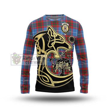 Spalding Tartan Long Sleeve T-Shirt with Family Crest Celtic Wolf Style Unisex - Tartan Vibes Clothing