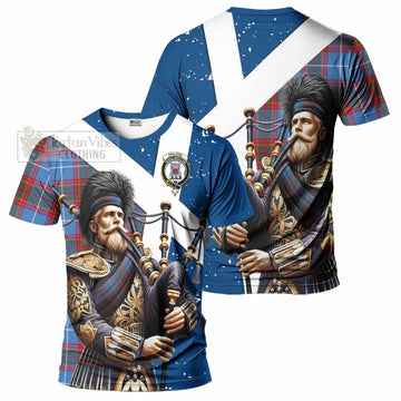 Spalding Tartan T-Shirt with Family Crest Scottish Bagpiper Vibes Kid's Shirt - Tartan Vibes Clothing