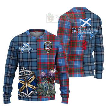 Spalding Tartan Knitted Sweater Happy St. Andrew's Day Half Tartan Style Unisex - Tartan Vibes Clothing