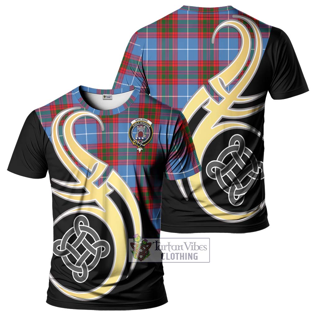 Spalding Tartan T-Shirt with Family Crest and Celtic Symbol Style Kid's Shirt - Tartan Vibes Clothing