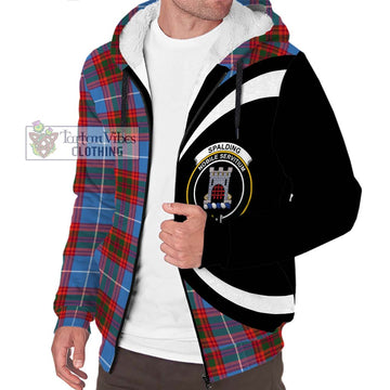 Spalding Tartan Sherpa Hoodie with Family Crest Circle Style Unisex S - Tartan Vibes Clothing